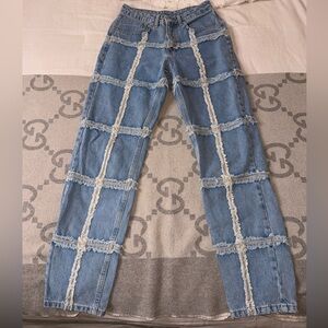 Ragged Denim Jeans with frayed detail , 26
